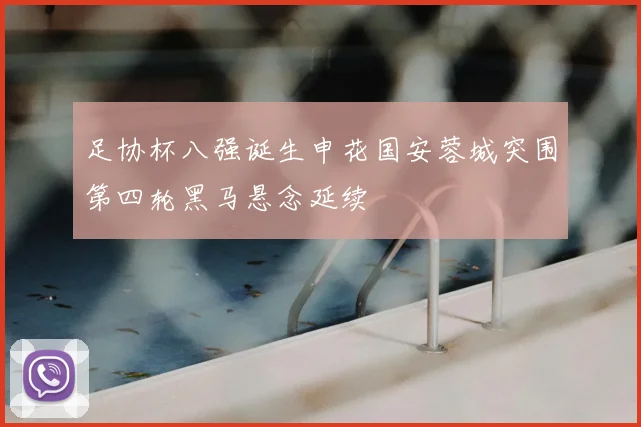 足协杯八强诞生申花国安蓉城突围第四轮黑马悬念延续